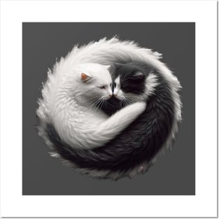 Cats Yin and Yang Posters and Art